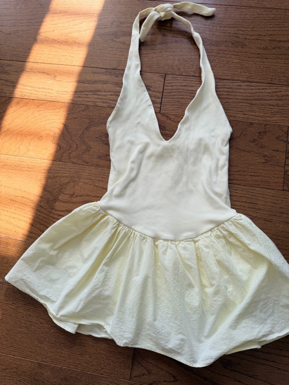Zara Butter Yellow Halter Mini Dress